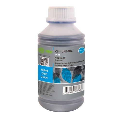 -/ Чернила Cactus CS-I-Un500C голубой 500мл для HP/Lexmark/Canon/Epson/Brother -/ Чернила Cactus CS-I-Un500C голубой 500мл для HP/Lexmark/Canon/Epson/Brother