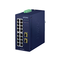 IGS-1820TF коммутатор/ PLANET IGS-1820TF IP30 Industrial 16-Port 10/100/1000T + 2-Port 1000X SFP Gigabit Ethernet Switch (-40~75 degrees C, dual 12~48V DC/24V AC)