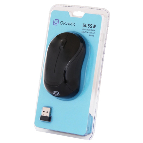384108 Мышь Oklick 605SW черный оптическая 1200dpi беспров. USB для ноутбука 3but (384108) фото 3 384108 Мышь Oklick 605SW черный оптическая 1200dpi беспров. USB для ноутбука 3but (384108) фото 3