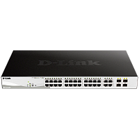 DGS-1210-28P/FL1A Коммутатор/ DGS-1210-28P/FL Managed L2 Switch 24x1000Base-T PoE, 4xCombo 1000Base-T/SFP, PoE Budget 193W, Surge 6KV, CLI