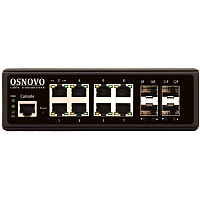 SW-70804/IL Коммутатор/ OSNOVO Промышленный гигабитный L2+ коммутатор на 12 портов , 8*10/100/1000Base-T, 4*SFP 1000Base-X, БП опционально