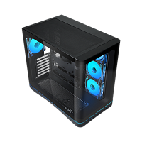 V62S-BKADA4X1-GL Корпус ПК без блока питания/ Case SAMA V62S Black, Midi-Tower, TG, 4x120mm ARGB, 2xUSB 3.0 + 1xUSB 3.2 Type-C, ATX, mATX, mITX Black