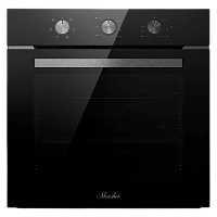 MOE6023PTNoir Духовой шкаф MONSHER/ Духовой шкаф MONSHER, High-Tech, 78 л, поворотное управление, таймер, 6 режимов, макс. температура 310 градусов, телескопические направляющие (на 1 уровень), энергоэффективность А, цвет черный