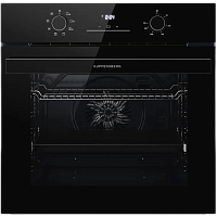 HO608BlackGlass Духовой шкаф Kuppersberg/ Духовой шкаф Kuppersberg, High-Tech, 78 л, поворотное управление, дисплей, таймер, 8 режимов, макс. температура 310 градусов, телескопические направляющие (на 1 уровень), цвет черный, цвет фурнитуры черный