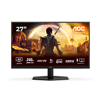 Q27G42ZE AOC Q27G42ZE 27" 2560x1440, IPS, 240Hz, 80M:1, 300cd, 0.3ms, 2xHDMI 2.0, DisplayPort 1.4, VESA, 3Y, Black/Red