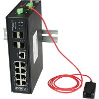 SW-70804/ILS Коммутатор/ OSNOVO Промышленный гигабитный L2+ коммутатор на 12 портов с функцией мониторинга температуры/ влажности/ напряжения, 8*10/100/1000Base-T, 4*SFP 1000Base-X, БП опционально