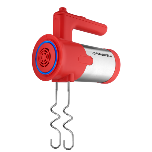 MF-321R Миксер MAUNFELD/ Ручной миксер, 300 Вт, 5 скоростей, венчик, крюк для теста, красный фото 2