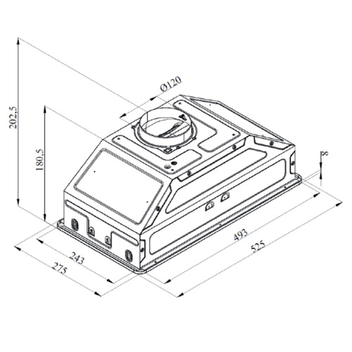 INHIT60Noir Встраиваемая вытяжка Monsher/ Встраиваемая, 60 см, отвод воздуха/рециркуляция, 1100 м3/ч, черный фото 4
