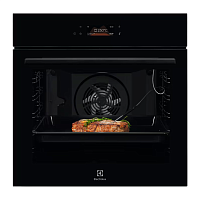 KOEBP39WZ Встраиваемые электрические духовки ELECTROLUX/ Духовой шкаф AssistedCooking с пиролизом, основной цвет - черное стекло, сенсорное управление, цветной ЖК-дисплей, электронное регулирование времени и температуры, будильник, таймер отключения, отло