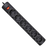 99496 Сетевой фильтр Defender DFS 155 5 м, черный, 6 розеток/ Surge Protector Defender DFS 155 5m, black, 6 outlets