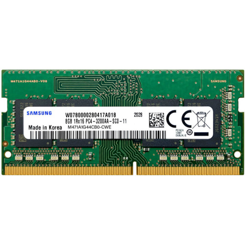 M471A1G44CB0-CWE Память оперативная/ Samsung DDR4 8GB UNB SODIMM 3200 1Rx16, 1.2V
