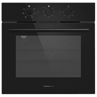 OEF606BK2 Шкаф духовой электрический HOMSair/ электрический, встраиваемый, механическое управление, 60 л., конвекция, гриль, таймер, черный, черные переключатели