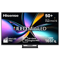 55U7QPRO Телевизор ЖК 55'' Hisense/ 55", Ultra HD, Mini LED, Local Dimming Zones 312, 165 Hz (VRR), Smart TV (ОС VIDAA U9), Wi-Fi, DVB-T2/T/C/S2/S, HDR 10+, Dolby Vision, Dolby Atmos, Bluetooth, 2.1.2ch 2*10W(Main)+20W(Subwoofer)+2*5W(Side), CI+(1.4), 4хH