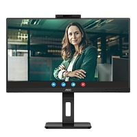 Q27P3QW AOC Q27P3QW 27" 2560x1440, IPS, 75Hz, 50M:1, 350cd, 4ms, 2xHDMI 1.4, DisplayPort 1.2, 4xUSB 3.2, Camera 2.0mp, H. adj 150mm, pivot, Speakers, VESA, 3Y, Black