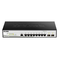 DGS-1210-10/ME/B2A Коммутатор/ DGS-1210-10/ME/B Managed L2 Metro Ethernet Switch 8x1000Base-T, 2x1000Base-X SFP, Surge 6KV, CLI, RJ45 Console, RPS, Dying Gasp