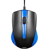 288233 Мышь Oklick 225M черный/синий оптическая 1200dpi USB 3but (288233)