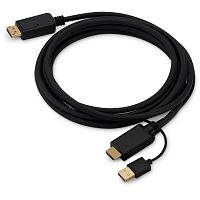 HDMI-DP-3M Кабель аудио-видео Buro HDMI (m)/DisplayPort (m) 3м. позолоч.конт. черный (HDMI-DP-3M)