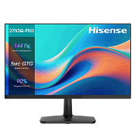 27N3Q-PRO Монитор Hisense/ 27"/1920x1080, IPS/ELED, 16:9, матовый, 144Гц, время отклика 5мс, 250кд/м2, 1000:1, VGA, HDMI, Display Port, встроенный блок питания, встроенные колонки 2х2Вт, черный 2025