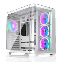 0R20B00254 Корпус без блока питания/ Case Raijintek ATREUS BT4, Midi-Tower, TG, 4x120mm ARGB, 2xUSB-A 3.0 + 1xUSB Type-C , E-ATX, ATX, mATX, mITX White
