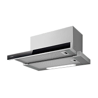 BETTA60/GR/BKGL-PRF0099697B Вытяжки JET AIR/ Встраиваемая, 60 см, 900 куб.м., кнопочное управление, серая + фронтальное черное стекло