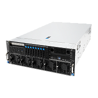 90SF0411-M00L20 Серверная платформа/ ASUS ESC8000-E12P, 4U, 2 x LGA4710 350W, 32x DDR5 6400, 8 x 2.5" hsb NVMe, 2x M.2 (Gen 5 x4 22110), 8x PCIe x16 for dual-slot GPU, 5x PCIe x16 for NIC/ BlueField-3, 1x PCIex 16, 2x 10GbE LAN (RJ45, X710-AT2), 3+1 3200W