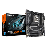 Z790EAGLEAX Материнская плата/ MB GIGABYTE INTEL Z790 s1700, 4xDDR5(192GB), HDMI 2.1/DP, 1xPCIe 5.0x16, 1xPCIe 4.0x16, 1xPCIe 3.0x16, 2xPCIe 3.0, , 1xLAN (2.5GbE), Wi-Fi, BT, 4xSATA 6Gb/s, 3xM.2, 1xUSB-C, 5xUSB 3.2, 2xUSB 2.0, 1xPS/2, ATX