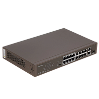 TEF1118P-16-150W Коммутатор/ Tenda TEF1118P-16-150W Коммутатор неуправляемый PoE, 18 портов, 16х100 Мбит/с, 2x1 Гбит/с, PoE 16х30 Вт (до 130Вт), установка в стойку