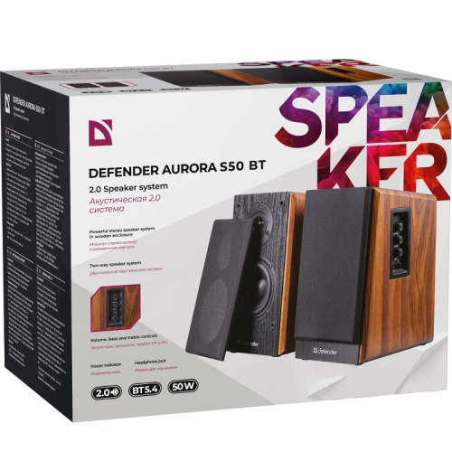 65151 Defender Акустическая 2.0 система Aurora S50 BT 50Вт, bluetooth, 230В фото 11