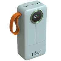 KP328Green Портативный аккумулятор TOLT Lit KP328 Green, 30000mAh, 22,5W, fast charging and PD, green, CCC/ Powerbank TOLT Lit KP328 Green, 30000mAh, 22,5W, fast charging and PD, green, CCC