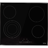 Электрическая варочная панель Korting/ Электрическая варочная панель Korting, скошенный край, HiLight, 4 конфорки, 9 уровней мощности, сенсорное управление, блокировка управления,таймер, автоматическое выключение, индикация остаточного тепла, цвет черный