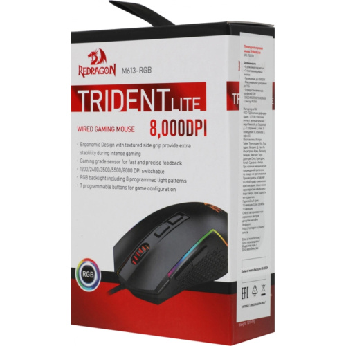 72018 Мышь USB OPTICAL TRIDENT LITE BLACK RGB 72018 REDRAGON фото 13 72018 Мышь USB OPTICAL TRIDENT LITE BLACK RGB 72018 REDRAGON фото 13