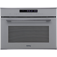 OKB3250GBXGrMW Встраиваемый духовой шкаф Korting/ Компактный духовой шкаф с функцией СВЧ, 45 см, 10 режимов нагрева духовки, 4 режима СВЧ, система автоматического охлаждения, автоматическое отключение, эмаль легкой очистки, цвет: серое стекло + черная нер
