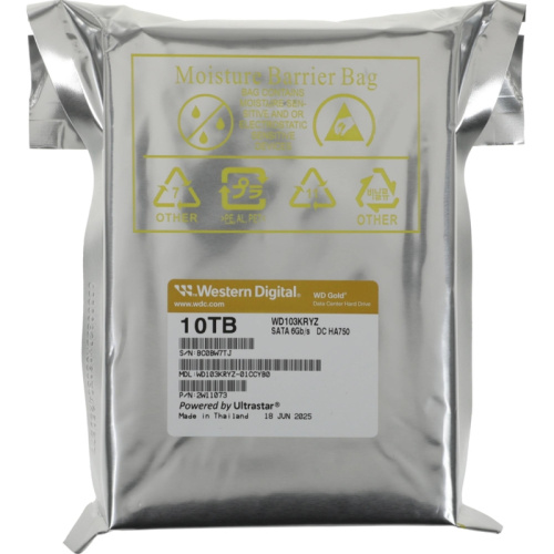 WD103KRYZ Жесткий диск Western Digital Gold WD103KRYZ 10ТБ 3,5" 7200RPM 512MB (SATA III) фото 6 WD103KRYZ Жесткий диск Western Digital Gold WD103KRYZ 10ТБ 3,5" 7200RPM 512MB (SATA III) фото 6