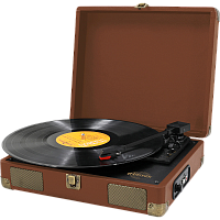 4610121110975 Проигрыватель для винила/ Виниловый проигрыватель RITMIX LP-100 Коричневая кожа