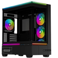 TL-M10BlackFAN4-C Корпус без блока питания/ Case Thermalright M10 FAN4-C, Mini-Tower, TG, 4x120mm ARGB, 2xUSB-A 3.0, 1xUSB Type-C, mATX, mITX Black