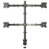 ONKROND421EBLACK Кронштейн для 4-х мониторов ONKRON/ 10-32" макс. 100*100, струбцина, наклон -45?+45? поворот 360?, вылет от основания 0-385мм, вертикальное перемещение 200-660мм, макс. нагрузка 4х8кг