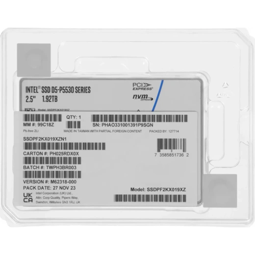 SSDPF2KX019XZN1 Накопитель SSD INTEL PCIE 1.92TB TLC D5-P5530 SSDPF2KX019XZN1 фото 6 SSDPF2KX019XZN1 Накопитель SSD INTEL PCIE 1.92TB TLC D5-P5530 SSDPF2KX019XZN1 фото 6