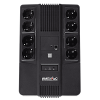 MT60102 ИБП МАСТЕР 600, 600/360 ВА/Вт, LED, USB, RJ11/RJ45, SCHUKOx8/ line-interactive AS brick