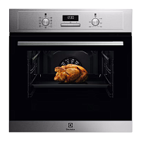 EOF5H50BX Встраиваемый духовой шкаф ELECTROLUX/ Электрический духовой шкаф с конвекцией, приготовление на пару, объем 65 л, 8 режимов, очистка каталитическая, 2 стекла в дверце, направляющие проволочные, нержавеющая сталь