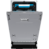 KDI45977 Встраиваемая посудомоечная машина KORTING/ Встраиваемая посудомоечная машина KORTING, 45 см, 3 корзины, 10 комплектов, регулировка высоты Easy Lift, электронное/сенсорное управление, цифровой дисплей, 8 программ, отложенный старт, луч на полу, LE