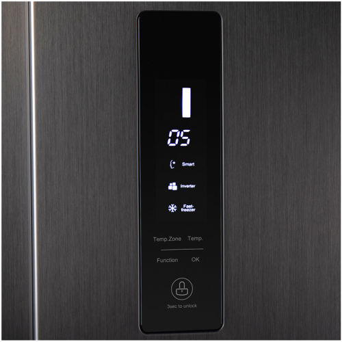 MFF177NFSB Холодильник MAUNFELD/ Холодильник с инвертором MAUNFELD MFF177NFSB, ВхШхГ 1770х912х704 мм, инверторный мотор, No Frost, сенсорное управление, объем 592 (374+218) л, LED освещение, энергоэффективность А++, цвет черный фото 11