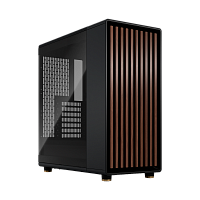FD-C-NOR1C-02 Корпус без блока питания/ Case Fractal Design North TG Dark Tint, Midi-Tower, 2x140mm, 2xUSB-A 3.2 + 1xUSB 3.2 Type-C ATX, mATX, mITX Wood panel, Charcoal Black
