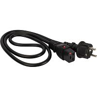 LAN-PP19L/SH-5.0-BK Шнур питания Lanmaster LAN-PP19L/SH-5.0-BK C19-Schuko проводник.:3x1.5мм2 5м 220В 16А черный