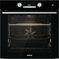 OKB8481ESNPYRO Встраиваемый духовой шкаф Korting/ встраиваемый духовой шкаф, 60 см, Motion, 77л, Поворотные, утапливаемые регуляторы + Сенсорное, 12 режимов, Пиролиз, черный цвет