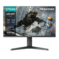 27G6QPRO Монитор Hisense/ 27"/2560x1440, IPS, 16:9, матовый, 320Гц, время отклика 1мс, 320кд/м2, 1000:1,DisplayPort, HDMI*2, черный