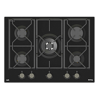 Встраиваемая варочная панель Korting/ Газовая варочная панель из закаленного стекла шириной 70 см, 5 высокоэффективных конфорок, WOK-сверхмощная конфорка с тройным рядом пламени, технология точной регулировки мощности пламени в 9-ти положениях Flame Contr