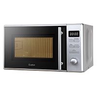 MW203X Микроволновая печь Evelux, 20 л, кнопочное управление, галогеновая подсветка, LED дисплей, 8 авторежимов, блокировка от детей, таймер, 8 уровней мощности, цвет нержавеющая сталь