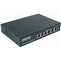 SW-20600/A(80W) Коммутатор/ OSNOVO Passive PoE коммутатор 6 портов, 4 PoE порта 10/100 Base-T, 2*10/100 Base-T Uplink, до 30W на порт