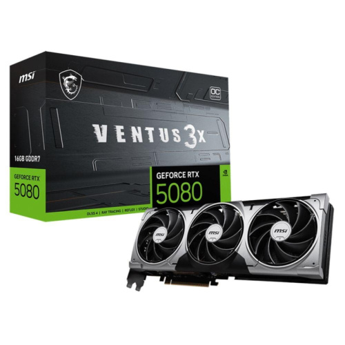 RTX508016GVENTUS3XOC Видеокарта PCIE16 RTX5080 16GB RTX 5080 16G VENTUS 3X OC MSI RTX508016GVENTUS3XOC Видеокарта PCIE16 RTX5080 16GB RTX 5080 16G VENTUS 3X OC MSI