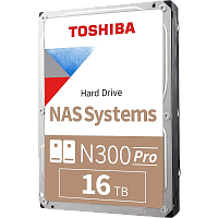 HDWG51GXZSTB Жесткий диск/ HDD Toshiba N300 NAS PRO SATA3 3.5" 16TB 7200 512Mb 6Gb/s 1 year warranty (replacement ST16000NE000, ST16000NT001, WD161KFGX, ST16000VN001)